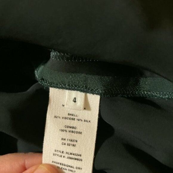 Helmut Lang Satin paneled velvet dress forest green size 4 - Picture 8 of 12